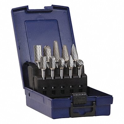 Carbide Bur Set 1/4 . Shank 10pcs. MPN:18261