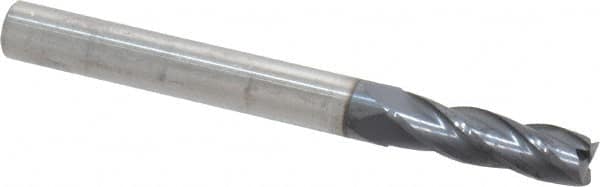 Square End Mill: 15/64'' Dia, 3/4'' LOC, 1/4'' Shank Dia, 2-1/2'' OAL, 4 Flutes, Solid Carbide MPN:30005