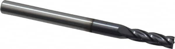 Square End Mill: 7/64'' Dia, 3/8'' LOC, 1/8'' Shank Dia, 1-1/2'' OAL, 4 Flutes, Solid Carbide MPN:30197