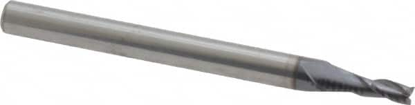 Square End Mill: 5/64'' Dia, 3/16'' LOC, 1/8'' Shank Dia, 1-1/2'' OAL, 3 Flutes, Solid Carbide MPN:30815