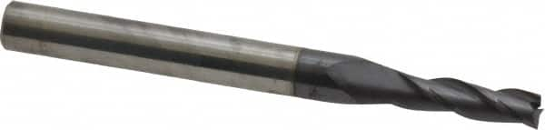 Square End Mill: 9/64'' Dia, 1/2'' LOC, 3/16'' Shank Dia, 2'' OAL, 3 Flutes, Solid Carbide MPN:30819