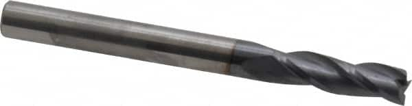 Square End Mill: 3/16'' Dia, 5/8'' LOC, 3/16'' Shank Dia, 2'' OAL, 3 Flutes, Solid Carbide MPN:30822