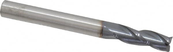 Square End Mill: 1/4'' Dia, 3/4'' LOC, 1/4'' Shank Dia, 2-1/2'' OAL, 3 Flutes, Solid Carbide MPN:30826