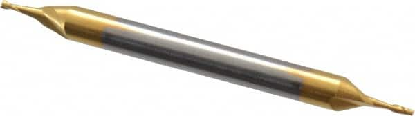 Square End Mill: 1/32'' Dia, 1/16'' LOC, 1/8'' Shank Dia, 1-1/2'' OAL, 2 Flutes, Solid Carbide MPN:31541