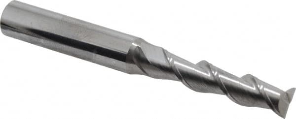 Square End Mill: 5/16'' Dia, 1-3/8'' LOC, 3/8'' Shank Dia, 3-1/8'' OAL, 2 Flutes, Solid Carbide MPN:32036