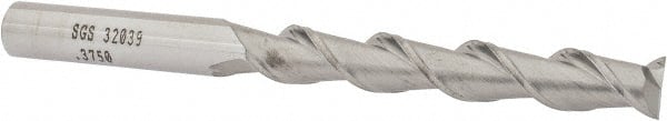 Square End Mill: 3/8'' Dia, 2-1/2'' LOC, 3/8'' Shank Dia, 4-1/4'' OAL, 2 Flutes, Solid Carbide MPN:32039