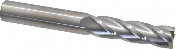 Square End Mill: 5/8'' Dia, 2-1/4'' LOC, 5/8'' Shank Dia, 5'' OAL, 4 Flutes, Solid Carbide MPN:33113