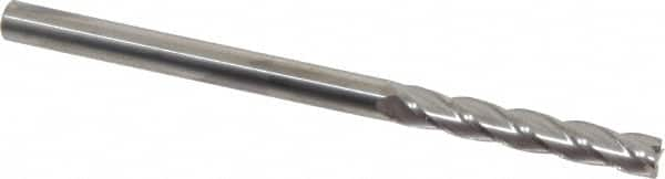 Square End Mill: 1/4'' Dia, 1-1/2'' LOC, 1/4'' Shank Dia, 4'' OAL, 4 Flutes, Solid Carbide MPN:33123