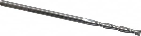 Square End Mill: 1/8'' Dia, 1'' LOC, 1/8'' Shank Dia, 3'' OAL, 2 Flutes, Solid Carbide MPN:33343