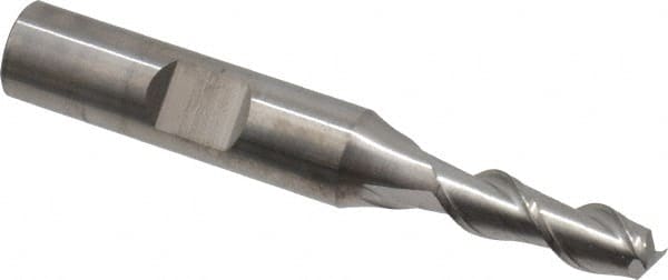 Square End Mill: 1/4'' Dia, 3/4'' LOC, 3/8'' Shank Dia, 2-7/16'' OAL, 2 Flutes, Solid Carbide MPN:34501