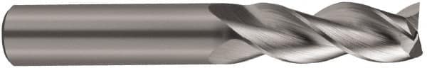 Square End Mill: 1/4'' Dia, 1-1/4'' LOC, 1/4'' Shank Dia, 3-1/2'' OAL, 3 Flutes, Solid Carbide MPN:34705