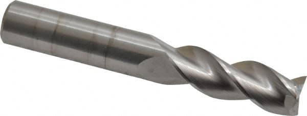 Square End Mill: 3/8'' Dia, 1'' LOC, 3/8'' Shank Dia, 2-1/2'' OAL, 3 Flutes, Solid Carbide MPN:34710