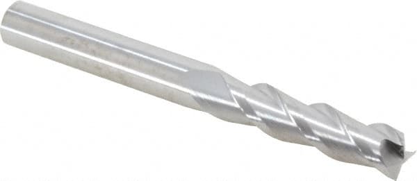 Square End Mill: 3/8'' Dia, 1-1/2'' LOC, 3/8'' Shank Dia, 3-1/2'' OAL, 3 Flutes, Solid Carbide MPN:34711