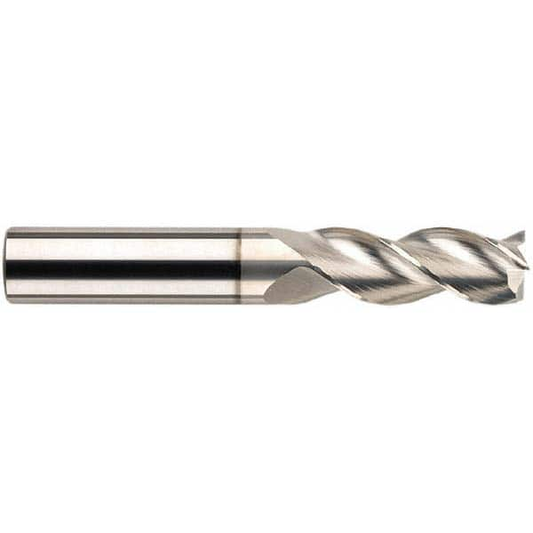 Square End Mill: 1/2'' Dia, 1'' LOC, 1/2'' Shank Dia, 3'' OAL, 3 Flutes, Solid Carbide MPN:34830