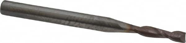 Square End Mill: 3/32'' Dia, 3/8'' LOC, 1/8'' Shank Dia, 1-1/2'' OAL, 2 Flutes, Solid Carbide MPN:35301