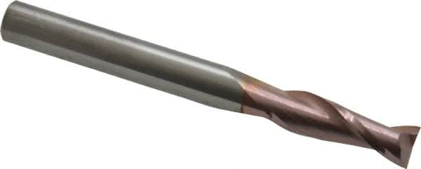 Square End Mill: 1/4'' Dia, 3/4'' LOC, 1/4'' Shank Dia, 2-1/2'' OAL, 2 Flutes, Solid Carbide MPN:35306