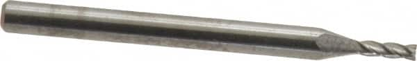 Square End Mill: 1/16'' Dia, 3/16'' LOC, 1/8'' Shank Dia, 1-1/2'' OAL, 4 Flutes, Solid Carbide MPN:35473