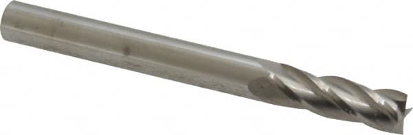 Square End Mill: 1/4'' Dia, 3/4'' LOC, 1/4'' Shank Dia, 2-1/2'' OAL, 4 Flutes, Solid Carbide MPN:35481