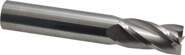 Square End Mill: 1/2'' Dia, 1'' LOC, 1/2'' Shank Dia, 3'' OAL, 4 Flutes, Solid Carbide MPN:35489