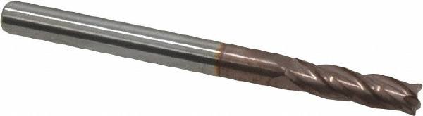 Square End Mill: 1/8'' Dia, 7/16'' LOC, 1/8'' Shank Dia, 1-1/2'' OAL, 4 Flutes, Solid Carbide MPN:35502