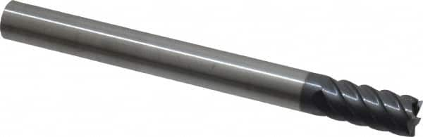 Square End Mill: 3/8'' Dia, 13/16'' LOC, 3/8'' Shank Dia, 4'' OAL, 6 Flutes, Solid Carbide MPN:36142