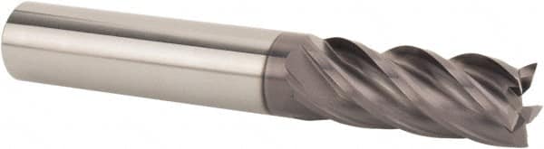 Square End Mill: 5/8'' Dia, 1-1/4'' LOC, 5/8'' Shank Dia, 3-1/2'' OAL, 5 Flutes, Solid Carbide MPN:37198