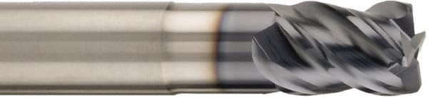 Corner Radius End Mill: 6 mm Dia, 7 mm LOC, 1 mm Radius, 4 Flutes, Solid Carbide MPN:46563