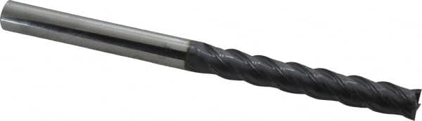 Square End Mill: 7/16'' Dia, 3'' LOC, 7/16'' Shank Dia, 6'' OAL, 4 Flutes, Solid Carbide MPN:70481