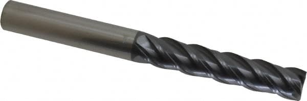 Square End Mill: 5/8'' Dia, 3'' LOC, 5/8'' Shank Dia, 6'' OAL, 4 Flutes, Solid Carbide MPN:70485