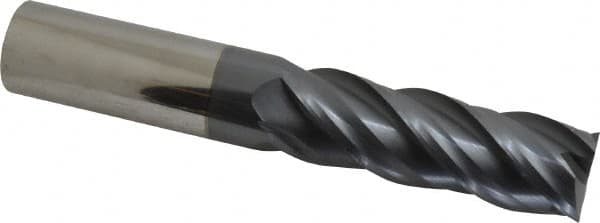 Square End Mill: 1'' Dia, 3'' LOC, 1'' Shank Dia, 6'' OAL, 4 Flutes, Solid Carbide MPN:70489