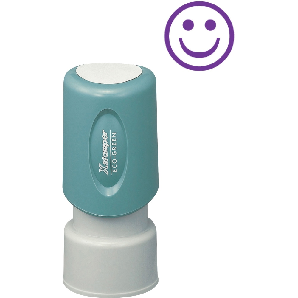 Xstamper Pre-Inked Specialty Smiley Face Stamp, 65% Recycled, 100000 Impressions, Blue (Min Order Qty 5) MPN:11420