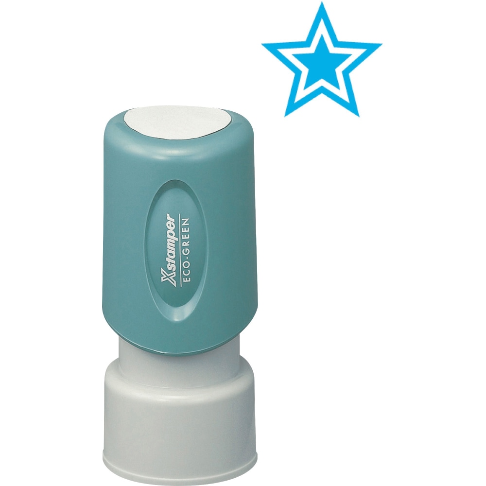 Xstamper Pre-Inked Star Shape Stamp, 65% Recycled, 100000 Impressions, Light Blue (Min Order Qty 5) MPN:11421