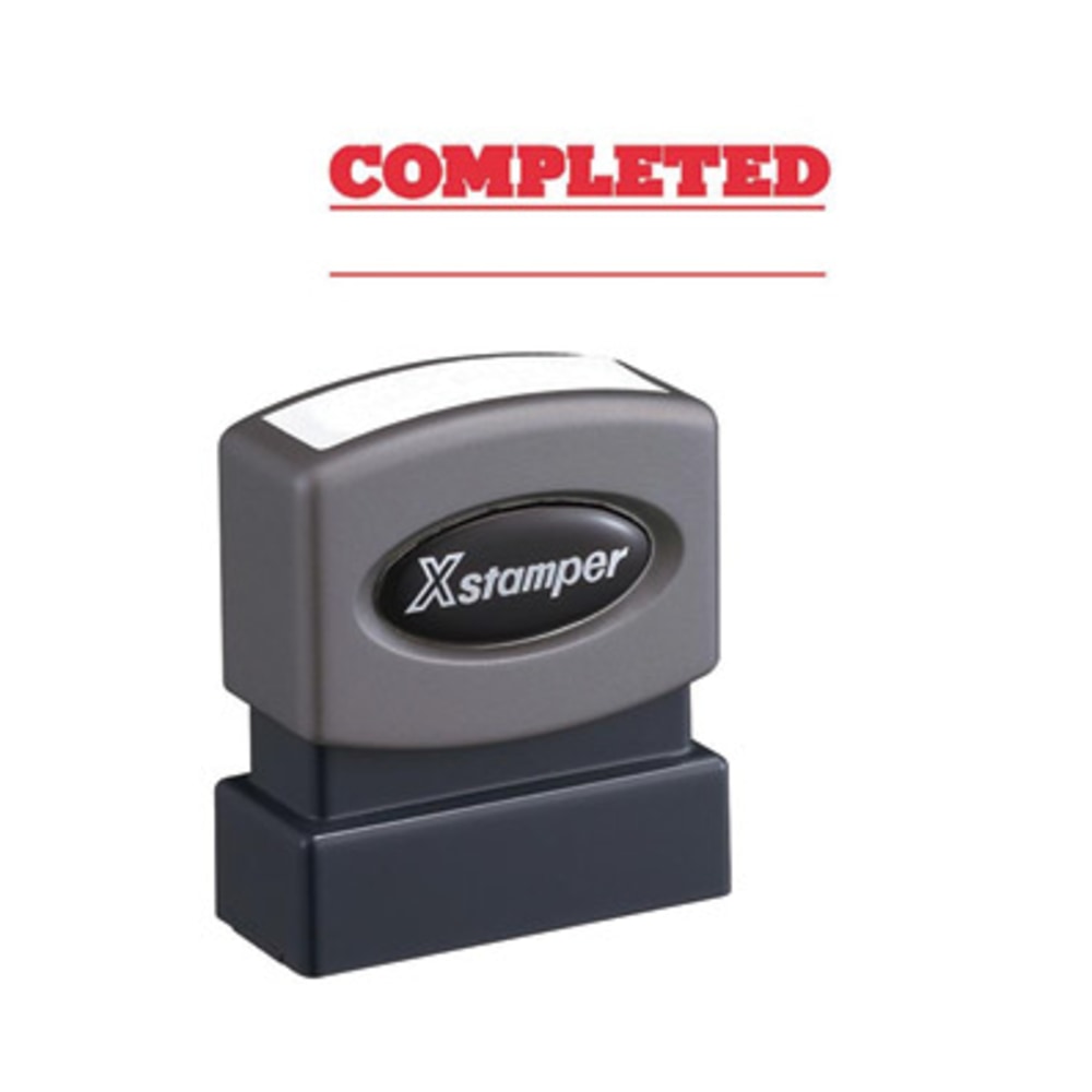 Xstamper COMPLETED Stamp, 62% Recycled, 100000 Impressions, Red (Min Order Qty 5) MPN:1214