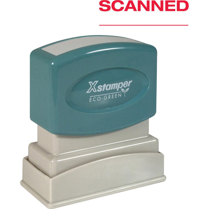 Xstamper SCANNED Pre-inked Stamp, 62% Recycled, 100000 Impressions, Red (Min Order Qty 7) MPN:1829