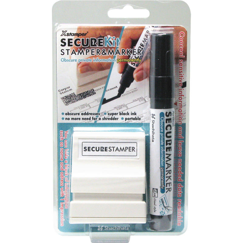 Xstamper Small Security Stamper Kit - 0.50in Impression Width x 1.69in Impression Length - Black - 1 / Pack (Min Order Qty 3) MPN:35302