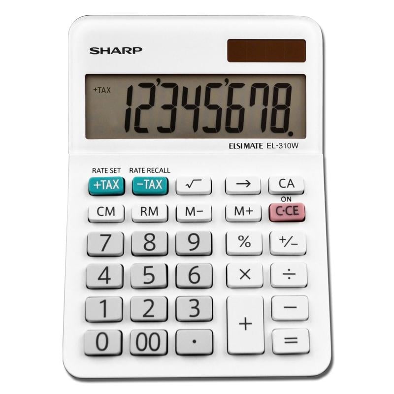 Sharp White Series Desktop Calculator, EL-310WB (Min Order Qty 5) MPN:EL-310WB