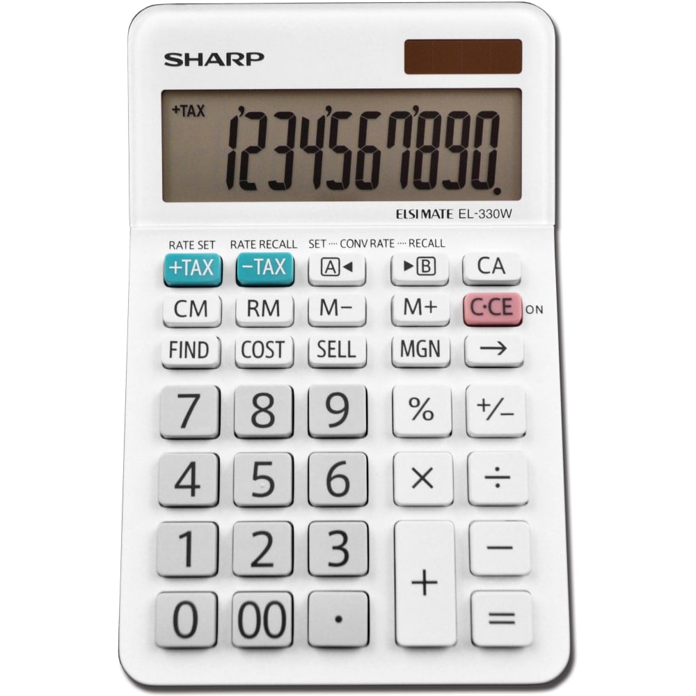 Sharp White Series Desktop Calculator, EL-330WB (Min Order Qty 4) MPN:EL-330WB