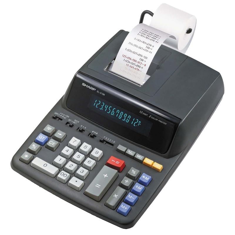 Sharp EL-2196BL Printing Calculator, Black MPN:EL2196BL