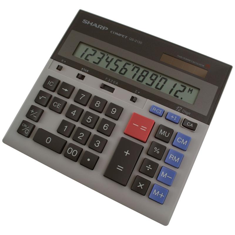 Sharp QS-2130 12-Digit Dual-Power Desktop Calculator MPN:QS-2130