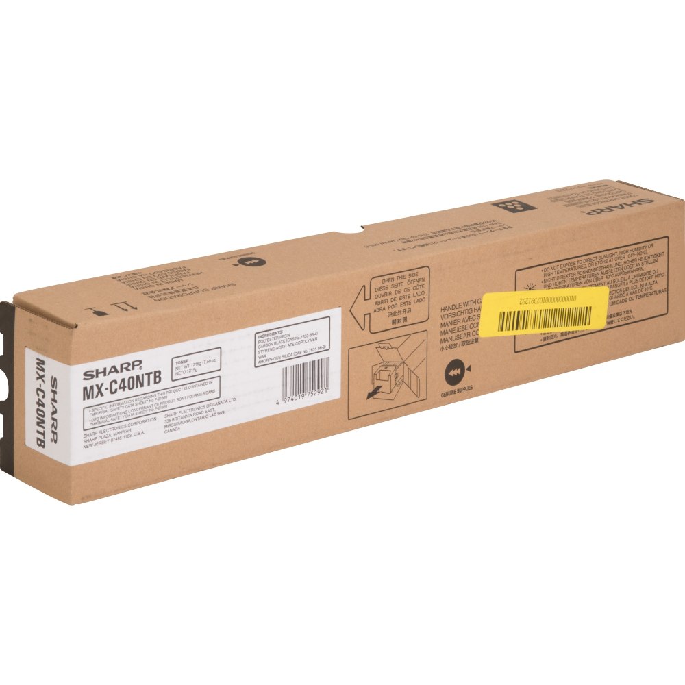 Sharp MX-C40NTB Original Toner Cartridge - Laser - 10000 Pages - Black (Min Order Qty 2) MPN:MXC40NTB