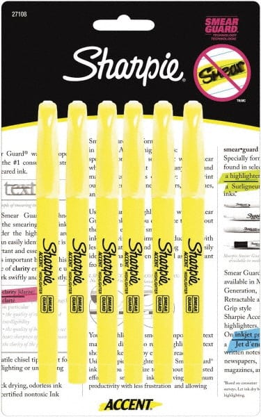 Highlighter Marker: Fluorescent Yellow, AP Non-Toxic, Chisel Point MPN:27108PP