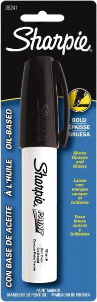 Paint Pen Marker: Black, Oil-Based, Bold Point MPN:35241PP