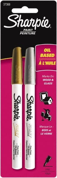 Paint Pen Marker: Gold & Silver, Oil-Based, Fine Point MPN:37368PP