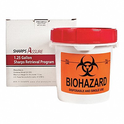 Sharps Container 9 W 1-1/4 gal Snap Lid MPN:SA125G