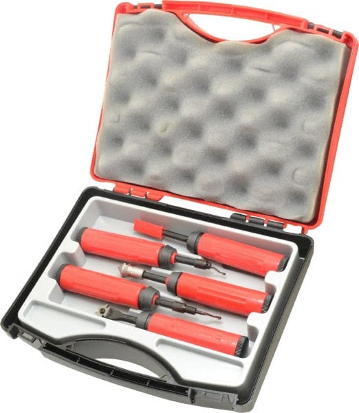 Hand Deburring Tool Set: 18 Pc, Solid Carbide & High Speed Steel MPN:154-29060
