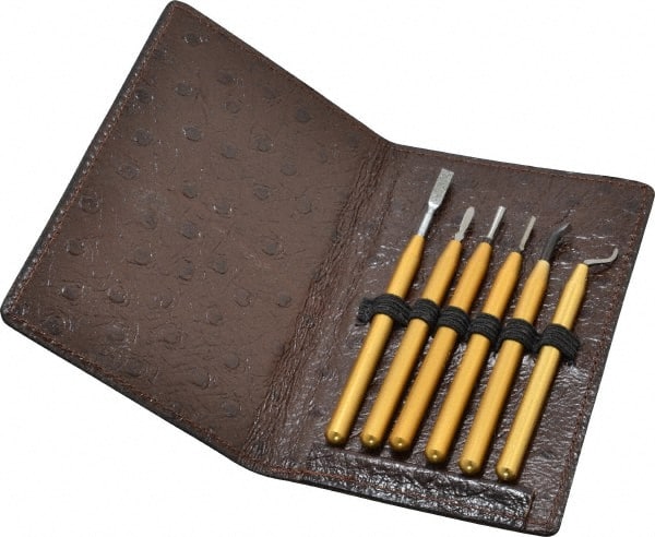 Hand Deburring Tool Set: 6 Pc, High Speed Steel MPN:154-29079