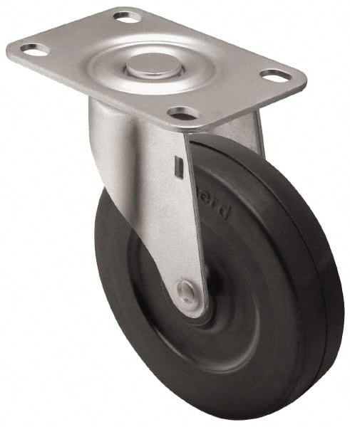 Swivel Top Plate Caster: Soft Rubber, 2