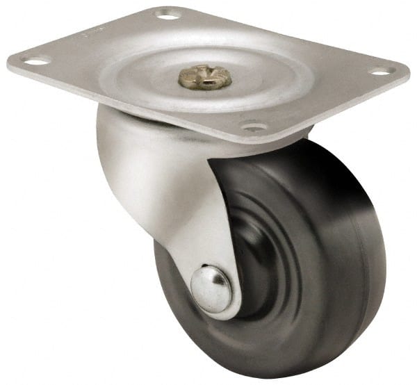 Swivel Top Plate Caster: Soft Rubber, 2