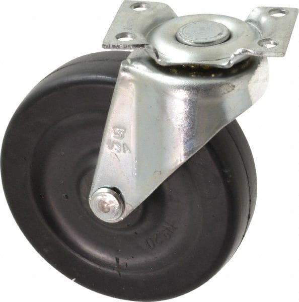 Swivel Top Plate Caster: Soft Rubber, 3