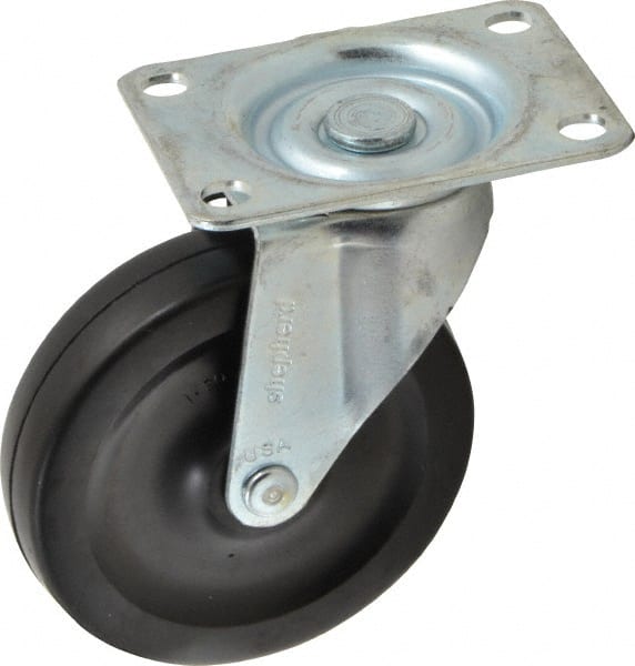 Swivel Top Plate Caster: Soft Rubber, 4